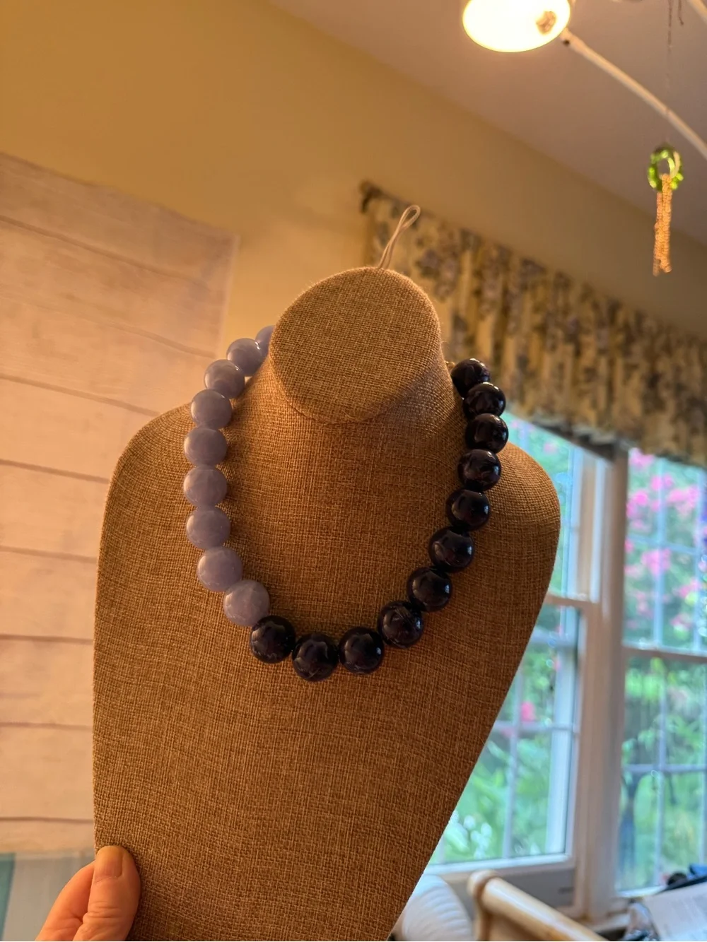Dual-Tone Blue Graduated Bead Necklace